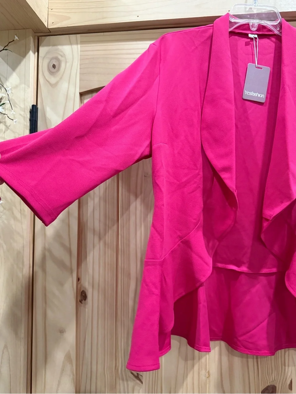 Women's Hot Pink Draped Open-Front Cardigan NWT